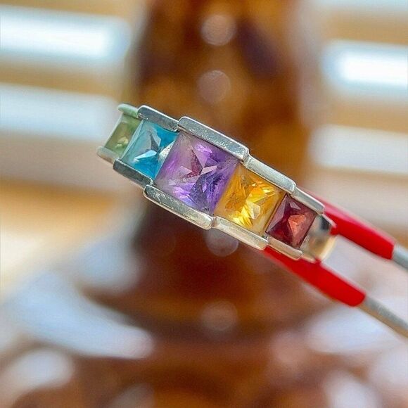 Sterling Silver 925 Semi-Precious Gems Ring - Picture 2 of 7